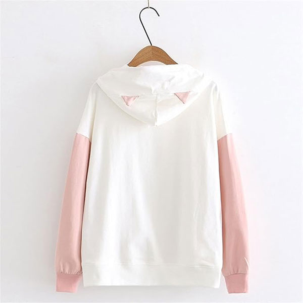 لباس دخترانه ژاپنی انیمه طرح گربه برند Kawaii Hoodie Harajuku